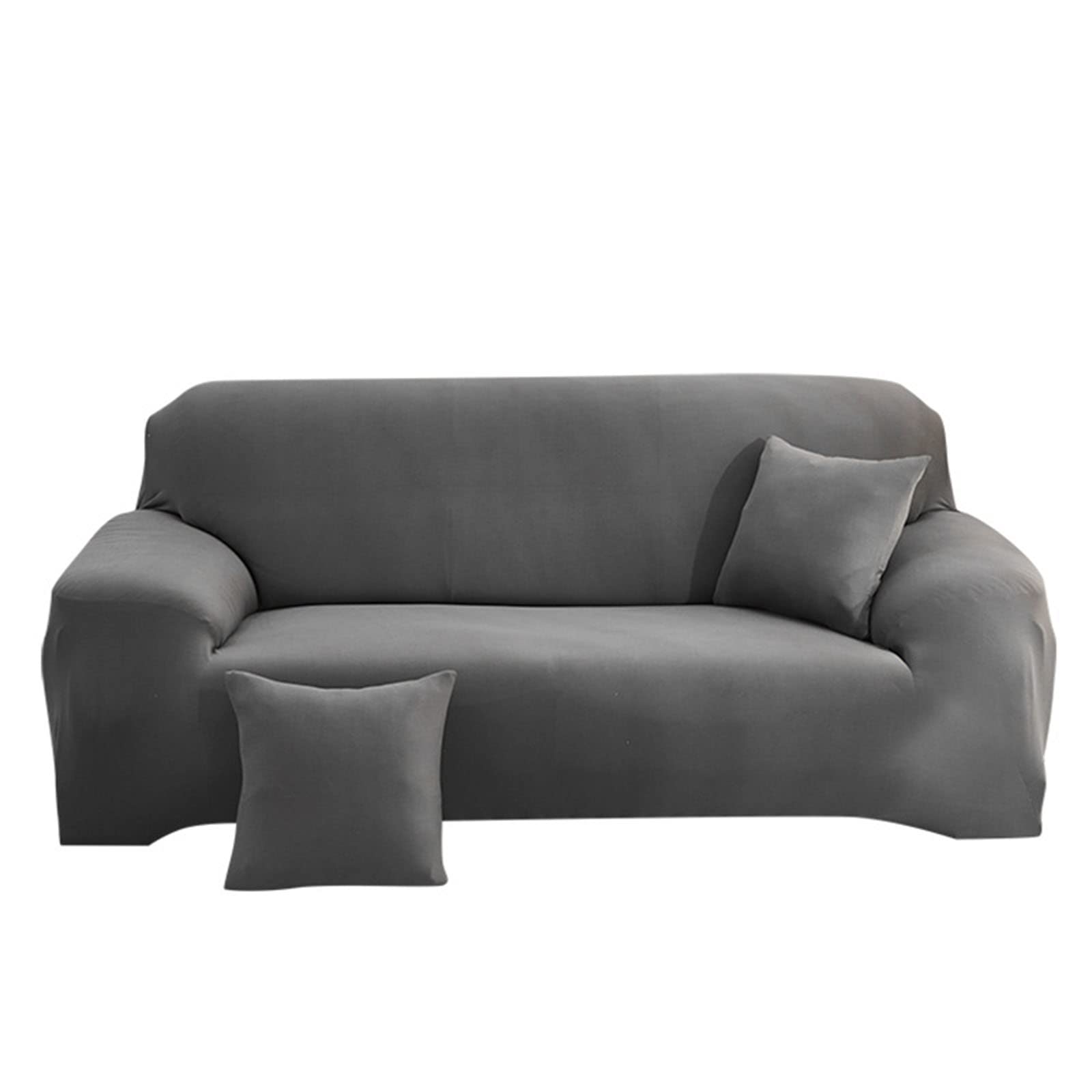 Housse de canapé gris foncé extensible 1 place 90-140 cm en polyester