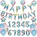 Produktbild Un. Alles Gute zum Geburtstag Ballon Set, Bunte Luftballons, Regenbogen Gradient Latex Luftballons, Zahl Luftballons, Partydekorationen