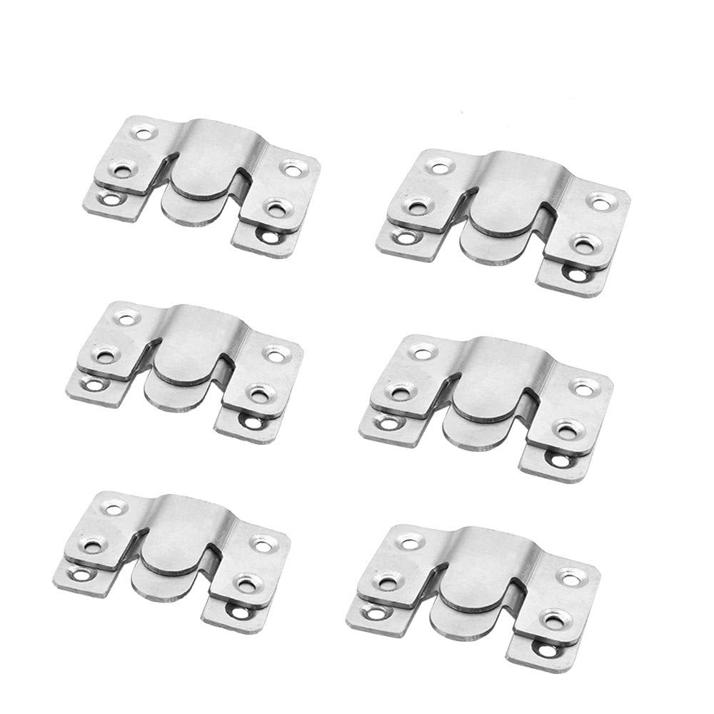 Yq Silver Yue Qin 6 Pairs Flush Mount Bracket Picture Frame Brackets,Headboard Mount Hangers Interlocking Photo Frame Hook Heavy Duty Picture Hanger Z Clip Bracket, Stainless Steel