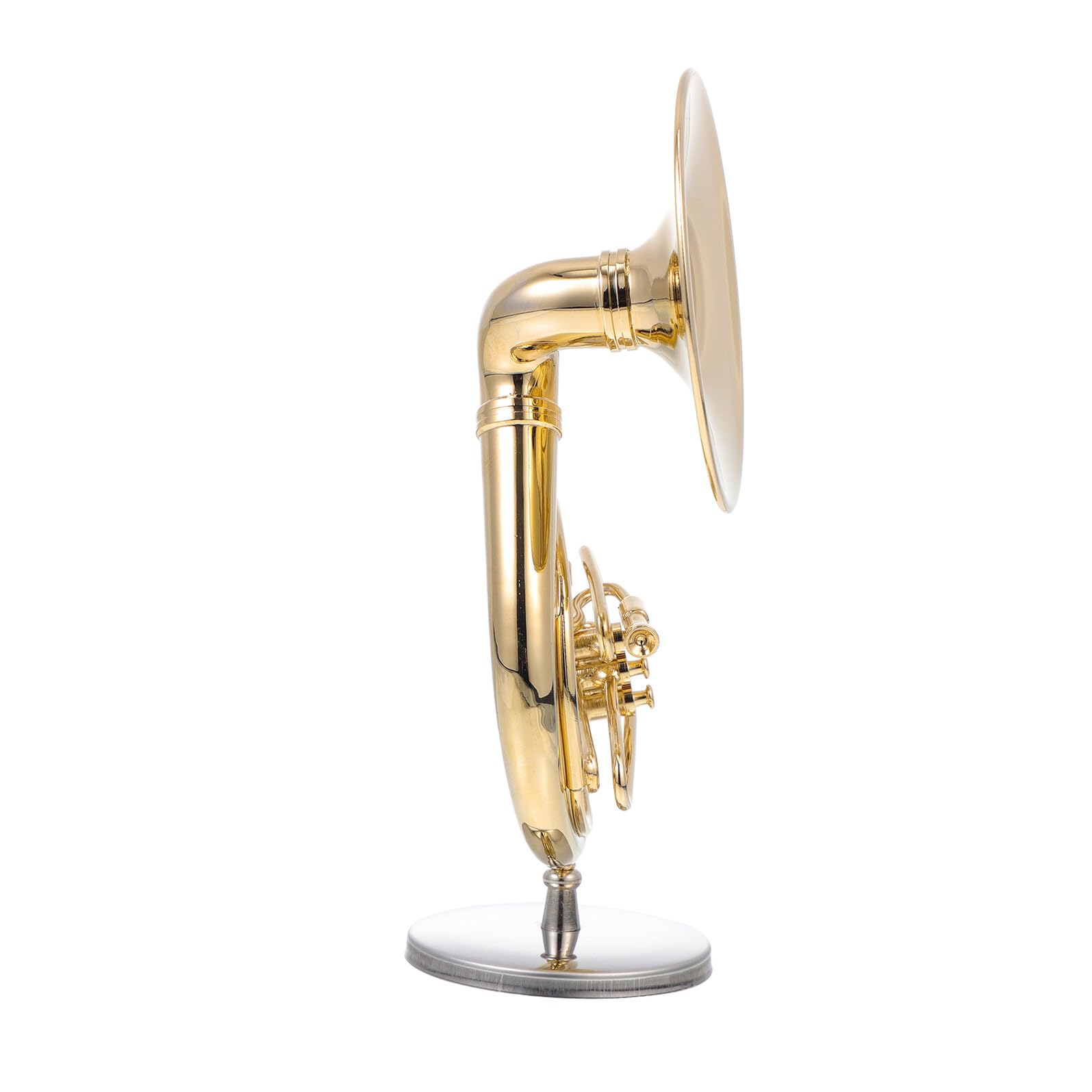 Goldene Miniatur Kupfer Sousaphon Modell mit Ständer und Aufbewahrungsbox Dekoratives und Langlebiges Instrumentenmodell für Zuhause oder Café 13cm