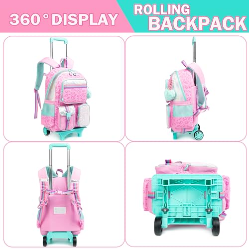Kids Rolling Backpack for Girls Backpack with Wheels for Elementary Student3