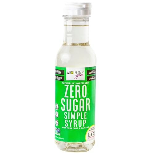 Wholesome Yum Keto Simple Jarabe Jarabe simple sin azúcar delgado con fruta de monje y alulosa líquida 12 fl oz Endulzado naturalmente sin OMG