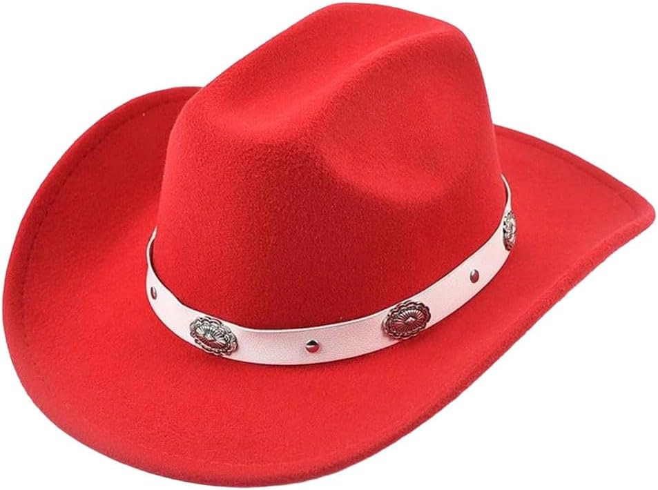 Women's Western Style Cowboy Cowgirl Hat Fashion Felt Hats Suitable for Western Events and Music Festivals
