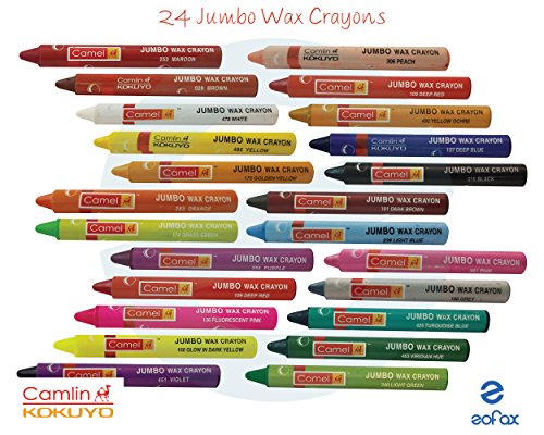 Image of Camel Camlin Kokuyo Fabrica Acrylic Ultra Color, 15Ml, 10 Shades Wax Crayons + 2 Glitter Shade Free - 24 Shades
