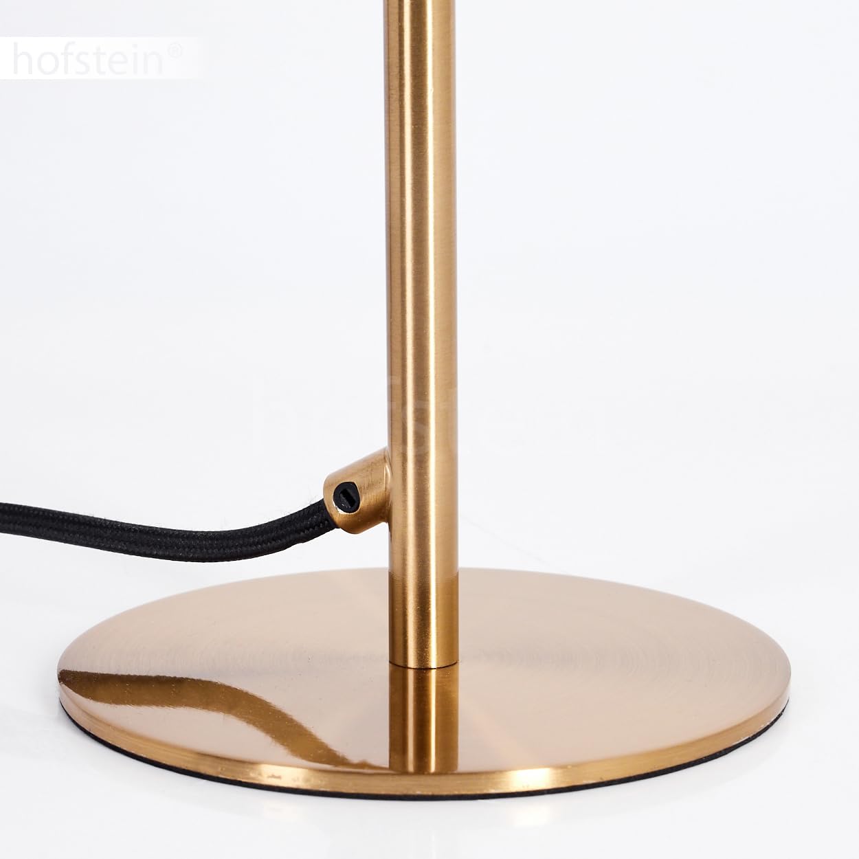 Lampe de table Tati, Lampe de chevet moderne en métal de couleur noir/laiton, lampe de table ronde au design rétro/vintage, Ø 20 cm, hauteur 35 cm, avec interrupteur marche/arrêt sur le câble, 1 x E14