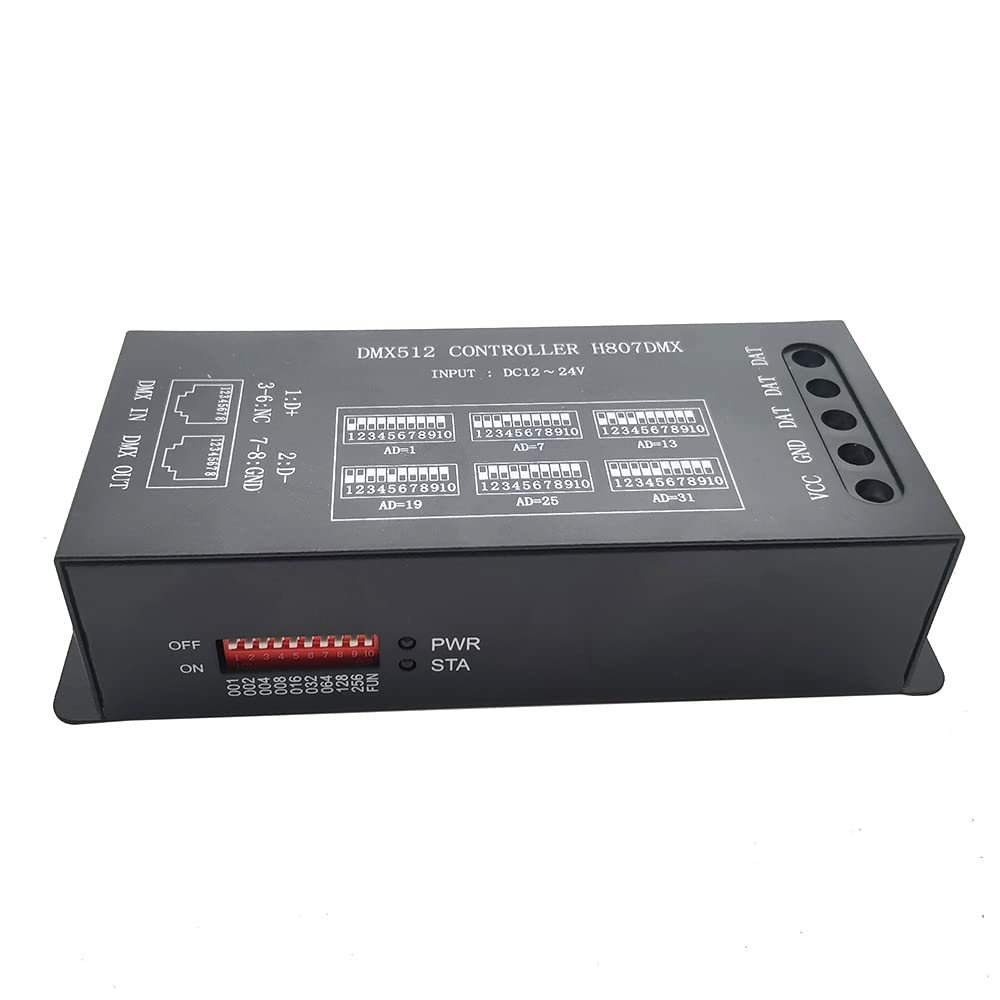 H807 DMX512 palcoscenico luce LED controller 1024Pixel 13 canali DMX WS2811 WS2812B WS2813 WS2815 Pixel LED striscia controller