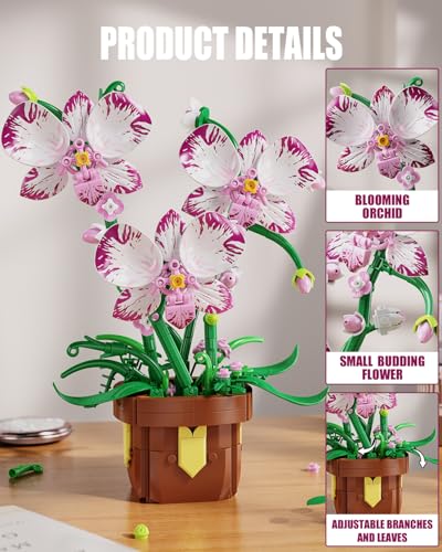 Orchidée brique de construction : fleur artificielle sans entretien pour intérieur