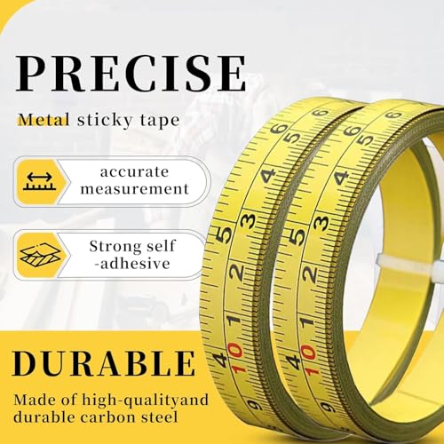 2 Packs de cinta métrica adhesiva amarillo miniatura 3