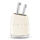 Smeg Cream Stainless Steel Knife Block Set