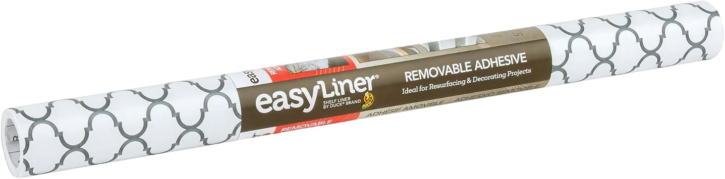 Duck Brand EasyLiner Removable Adhesive Shelf Liner: 20 in. x 15 ft. (Grey Marble)