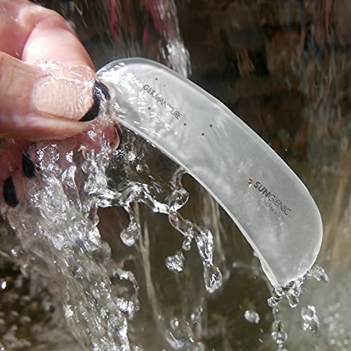 Germanikure Gray Glass Moonfile In Suede Case, Ethically Made In Czech Republic, Easy Guided Nail File #TOP5