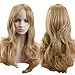 Produktbild Frauen Lange Volle Kopfperücken Hitzebeständige Synthetische Gerade Lockiges Gewelltes Haar Tägliche Perücke Mit Fransen Cosplay Party (19 Zoll Lockig, Aschblond)