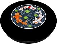 Vista 2 de Koi Fish Three Vintage Funny Japanese Fish Carp Pond Graphic PopSockets PopGrip intercambiable