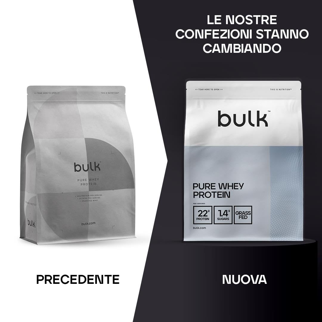 Bulk Pure Whey Proteine in Polvere | Gelato al Pistacchio | 22g Proteine e 5g BCAA per dose | Basso contenuto di zuccheri | Supporta la crescita e il recupero muscolare | Facile da miscelare | 1kg