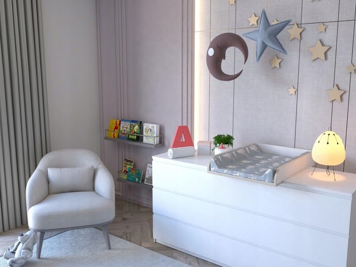 Plan à langer avec façades droites vert pour commode IKEA 46cm - 7