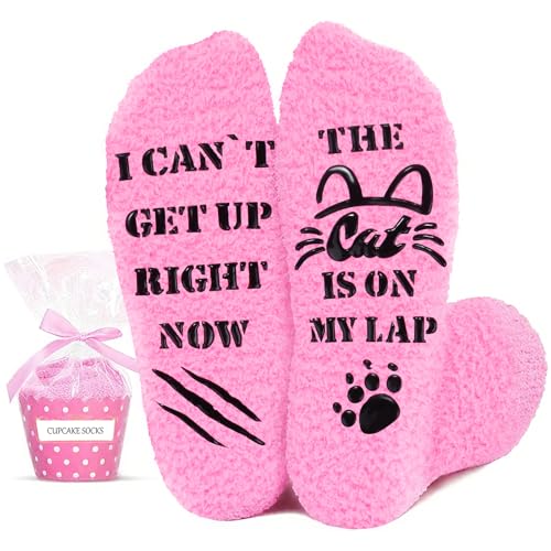 Biswitif Warm & Fuzzy Cat Slipper Socks for Cat Lover，Birthday Non Slip Warm Home Socks, Birthday, Christmas Best Gifts for Men Women