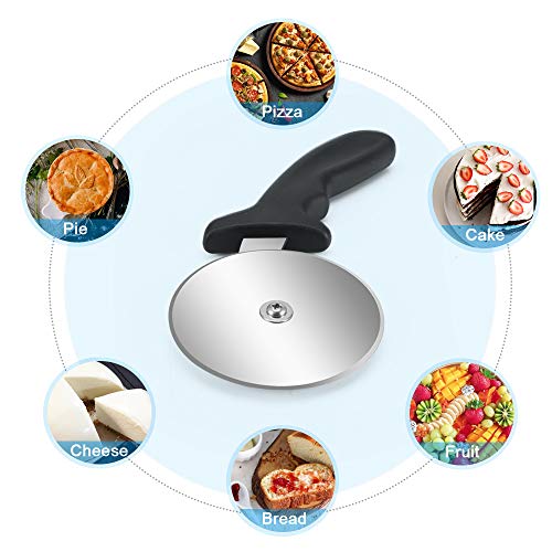 YasTant Premium Pizza Cutter – Super Sharp Pizza Wheel, Smooth Slicer for Pizza Lovers, Super Heavy Pizza Cutters with 4 inch Large Wheel and Handle, Ideal for Pies, Waffles, Cookie Doughs - Thumbnail 5