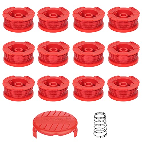 Image of CMZST080 CMZST0803 8pcs String Trimmer Line(0.08 inch,20Ft) with Cap Head,Weed Eater Wacker Replacement String Line,Compatible with Craftsman CMCST910 Series, CMCST910M1 CMCST910B