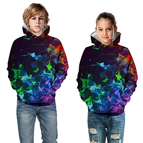 Azuki Moletom com capuz moderno infantil novidade para meninos e meninas pulôver 5-14 anos, Colorido