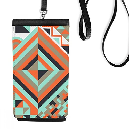 Sac téléphone portable en cuir faux à motif rhombus pour vos sorties urbaines