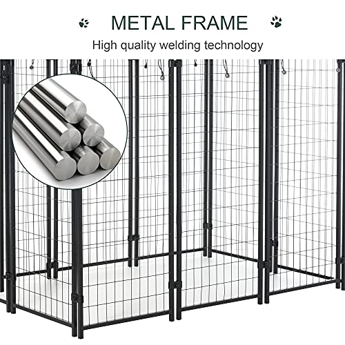Pawhut 6' x 4' x 6' Large Dog Kennel Outdoor Steel Fence with UV-Resistant Oxford Cloth Roof & Secure Lock - Image 6