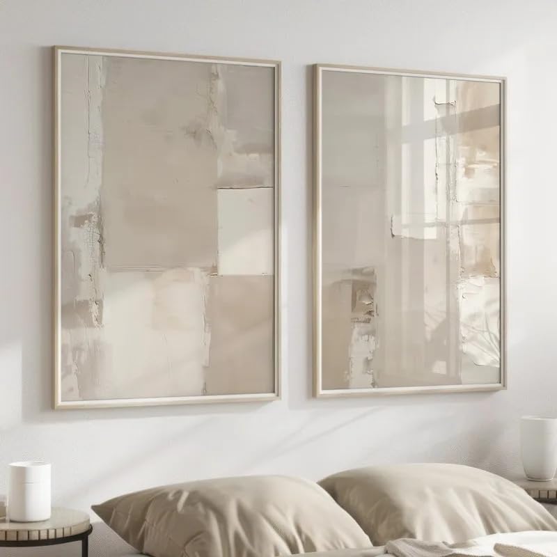 Cuadros de lienzo para decorar paredes vacías con arte moderno beige