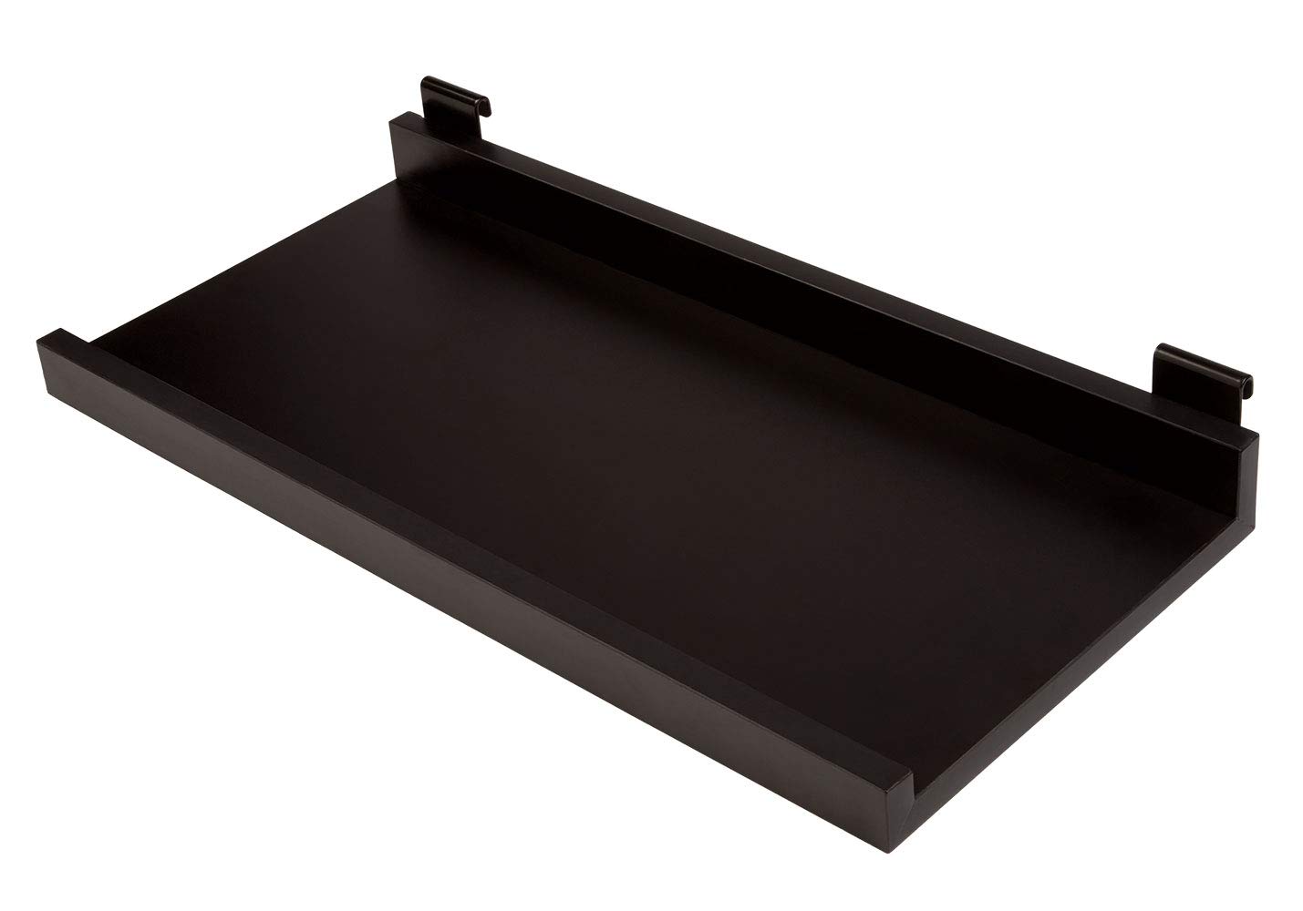SSWBasics Black Melamine Shelf Kit - 11½”D X 24”L - Sturdy Display Shelf for Wire Grid Systems - Easy Installation, Sleek Design