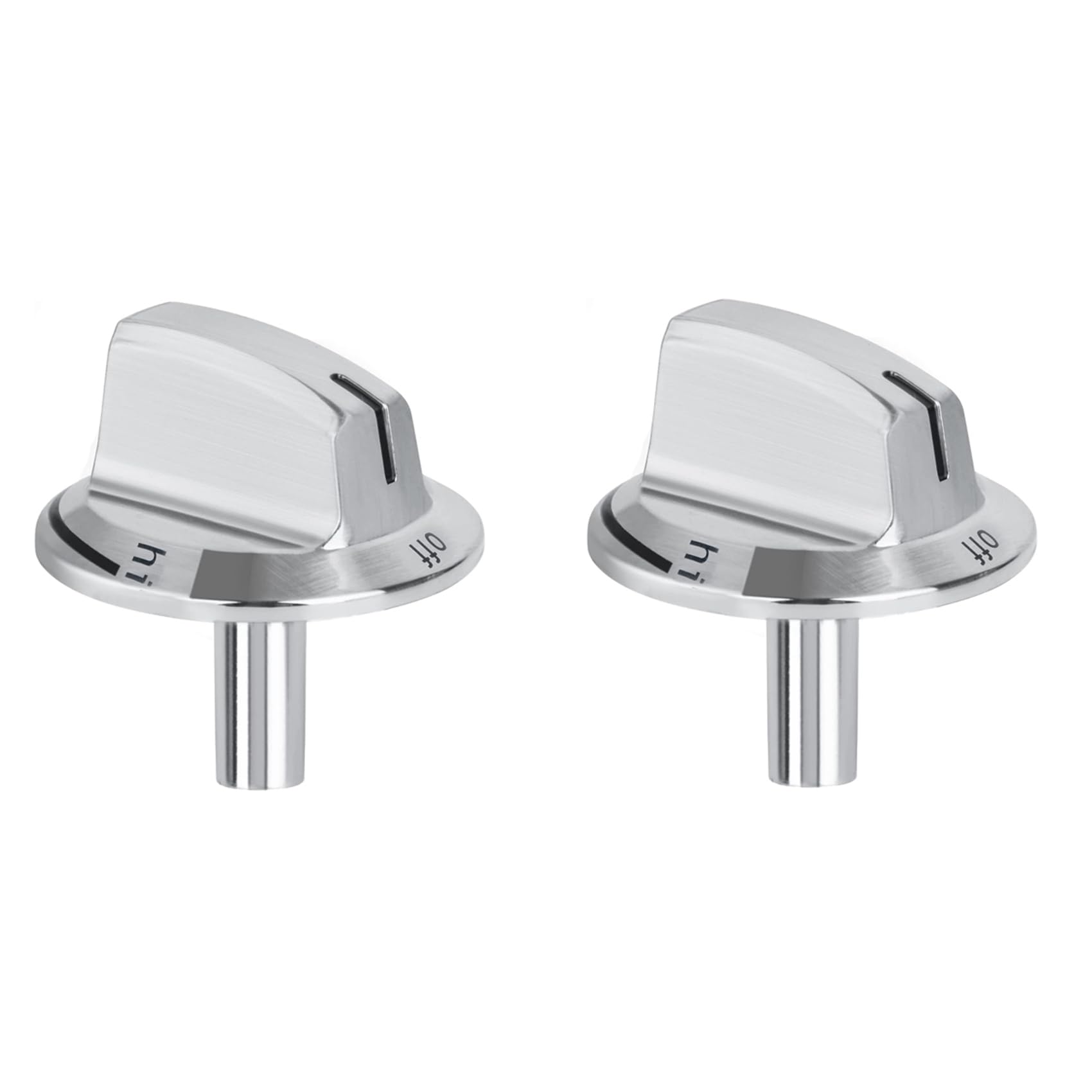 Jnchdghwa Silver 2 Pcs Upgrade 5304525746 Long Stem Stove Knobs Replacements, Compatible Stove Range Oven Knobs