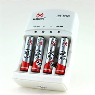 Carregador com 4 Pilhas AAA Palito 1000mAh Bivolt MO-CP52  