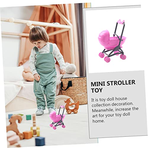 WESIEVYA Miniatur Puppenwagen Babywagen aus Robustem Detailgetreues Cartoon Design Geeignet für Puppenhaus Mädchen Langlebig und Realistisch für Rollenspiele – Bild 6