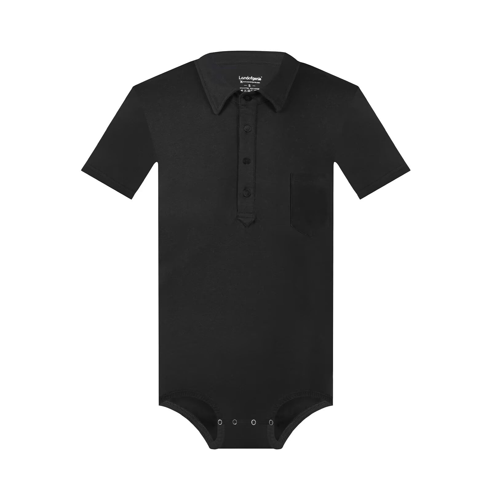 Landofgenie Herren-Body aus Baumwolle Kurzarm mit Polo-Kragen Bodysuit für Business & Freizeit