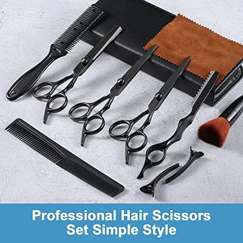 11Pcs Professional Hair Scissors Set,Stainless Steel Barber Supplies Including Straight Shears, Thinning Shears, and Hair Thinning Knife Multifunctional Salon Tools and Gifts for Friends and Family - Image 3
