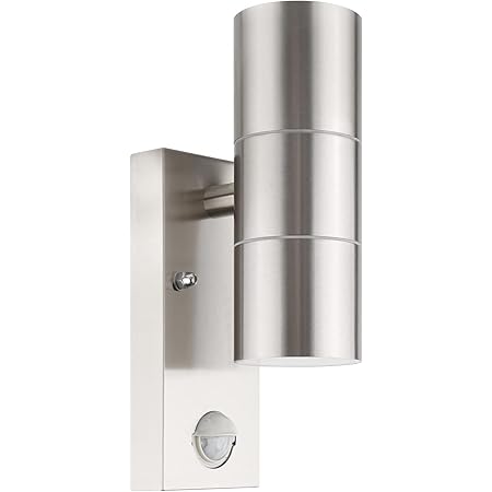 Auraglow PIR Motion Sensor Stainless Steel Up & Down Outdoor Wall ...