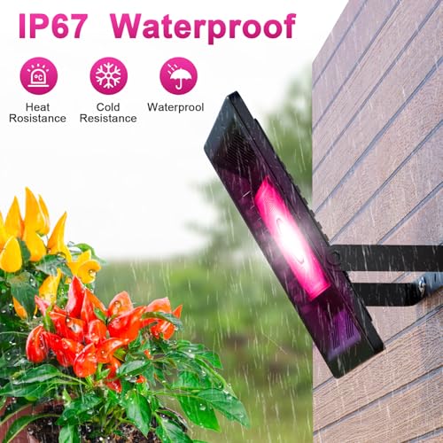 Image of Waterproof Plant Light, 150W Outdoor Grow Lights, Full Spectrum LED Grow Light, Height Adjustable, Silent, Heat Dissipation, for Indoor Outdoor Plant Seedling Growing Blooming Fruiting