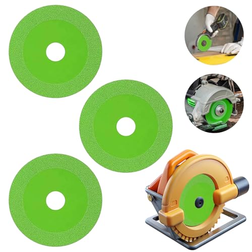 3PCS Diamond Rock Slab Grinding Disc Glass Cutting Disc for Cutting and Grinding Tile and Marble 100mm Diameter, 20mm Inner Hole