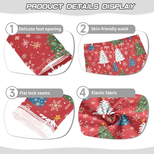 senya Girls Printed Leggings Yoga Pants Christmas Tree Snowflakes for Kids in 4t to 10 Years, 4T3