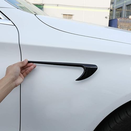 Miniatura 3 de CHEYA 2 unids ABS Fibra de carbono estilo coche lado Fender Trim Accesorios para Mercedes Benz Clase E W213 Clase C W205 Refit E63S AMG (negro)