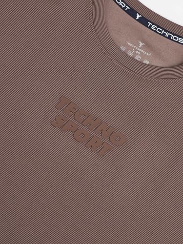 Image of TECHNOSPORT Men Printed Oversized Round Neck T-Shirt with COTFLEX, Dry Fit Sports Tee, Oversized Activewear T-Shirt for Gym, Running, Sports & Casual Wear
