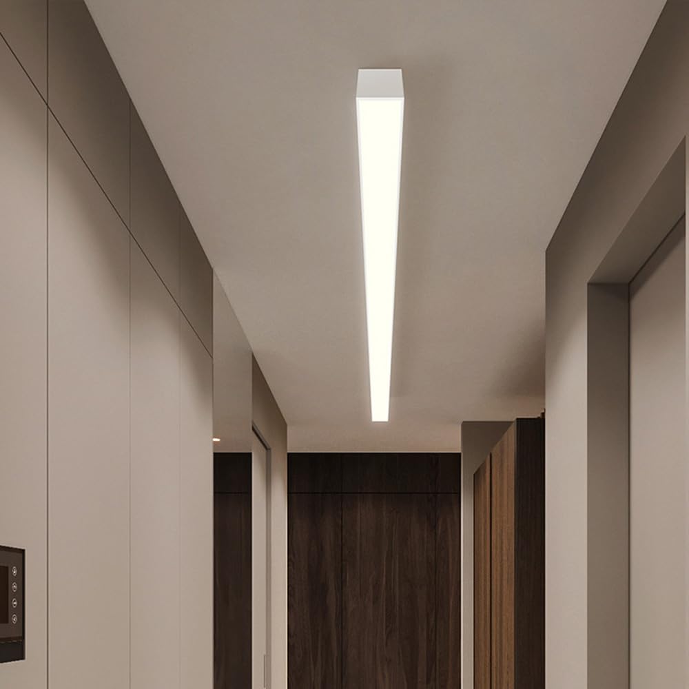 Decorazione Domestica Moderna Plafoniera lineare a LED Moderna plafoniera da Incasso per corridoio Barra Lunga in Metallo Apparecchio di Illuminazione Plafoniera da Ufficio Bianca per la casa