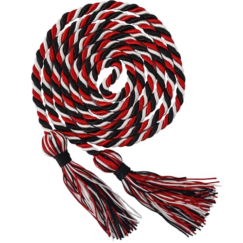 Image of GraduationMall Graduation Honor Cord 68 inch BlackRedWhite