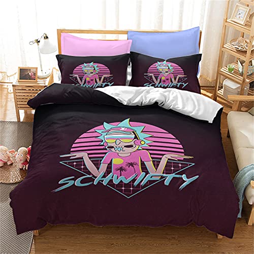 LKFFHAVD Rick and Morty - Juego de funda de edredón con funda de almohada (135 x 200 cm, 13)