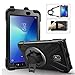 Fonrest Schwerlast Hülle für Samsung Galaxy Tab Active 2 8.0-Zoll T390/T395/T397, Hybrid Stoßfest Fall mit 360° drehbar Handgriff, Ständer, Schulter Gurt, S-Stift Halter (Schwarz)