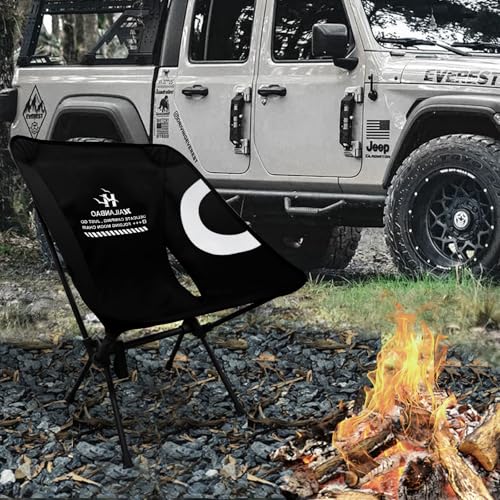 hailanbao Silla de Camping Ultraligera Plegable para Mochilero, Capacidad 300 lb, Negra miniatura 2