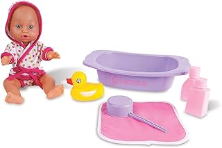 Lillian Vernon Personalized Bathtime Babydoll Set - 9 PC Playset for Girls Roleplay Ages 3+