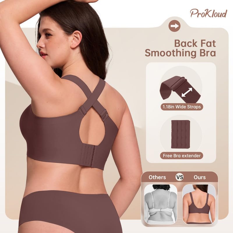 Image of ProKloud Jelly Bras for Women No Underwire Wireless Bra with Support and Lift Full Coverage Plus Size Comfy Seamless Bra