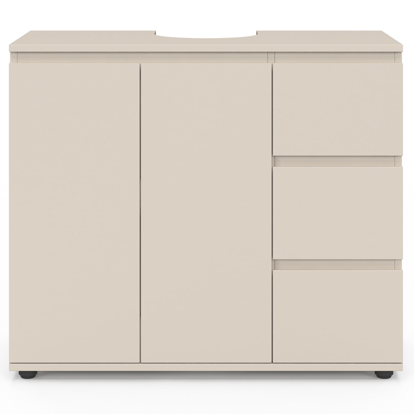IDMarket TOMI - Mueble bajo lavabo con armario y 3 cajones, color beige