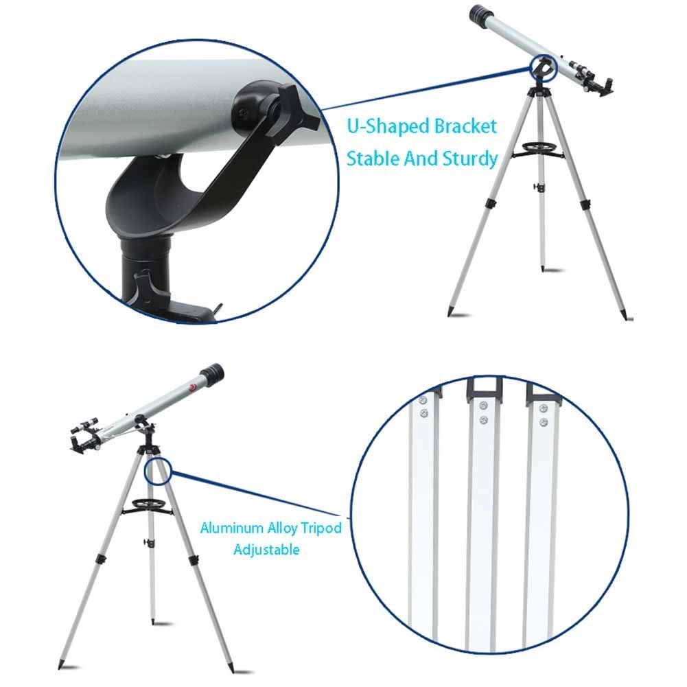 Telescopio astronomico rifrattore Spaziale con treppiede Regolabile, Giocattoli educativi, telescopi monoculari, telescopio Spaziale monoculare per Esterni per Bambini Principianti
