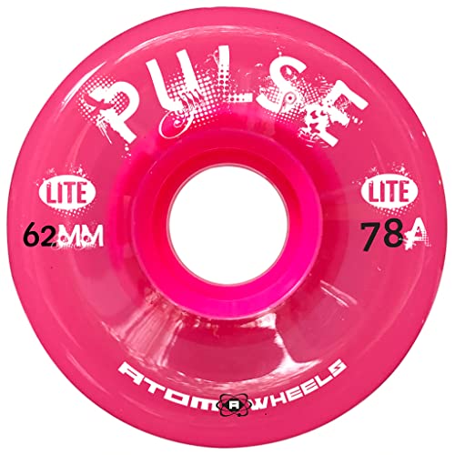 Atom Skates Quad Roller Wheels/Outdoor/Hardness 78A / 62x33 Pink Pulse Lite / 4pk