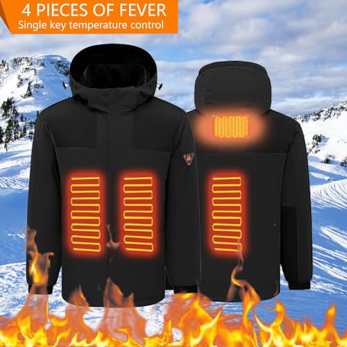 Mens Hooded Color Block Outer Layer Featuring Four Heating Area Setup - image 2