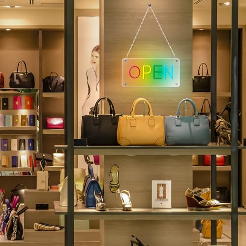 Image of ENUOLI Open Neon Sign Lightbox Open Sign Neon Lights Sign for Bedroom Dimmable Neon LED Sign Neon Wall Light for Bar Restaurant Hotel Shop Club Decor